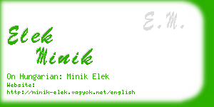 elek minik business card